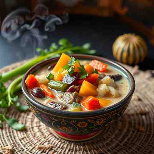 Spicy Gule - Veggie Coconut Milk Stew (Lontong Sayur Style)